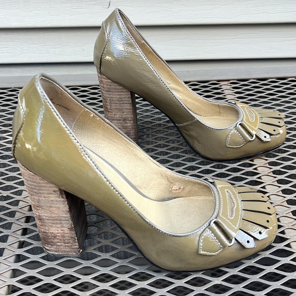 Levity - Nicolo line pumps - stacked block heels - leather size 8 - Picture 8 of 11